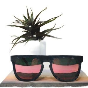 KOMONO Bennet Indigo Demi Sunglasses NEW blue mirror